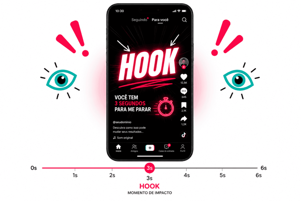 O TikTok decide nos primeiros 3 segundos se vai distribuir o seu vídeo ou enterrá-lo.