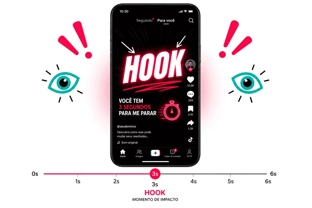 O TikTok decide nos primeiros 3 segundos se vai distribuir o seu vídeo ou enterrá-lo.