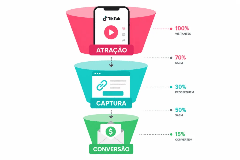O funil de 3 etapas para afiliados no TikTok