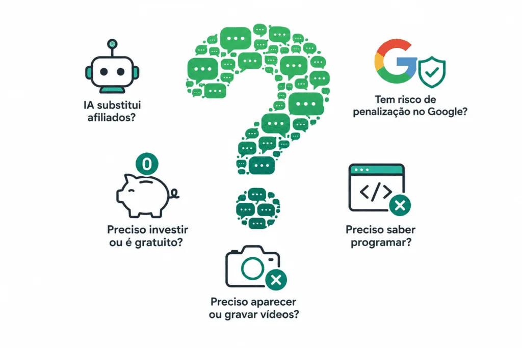 Perguntas frequentes sobre como usar IA
para vender como afiliado em 2026